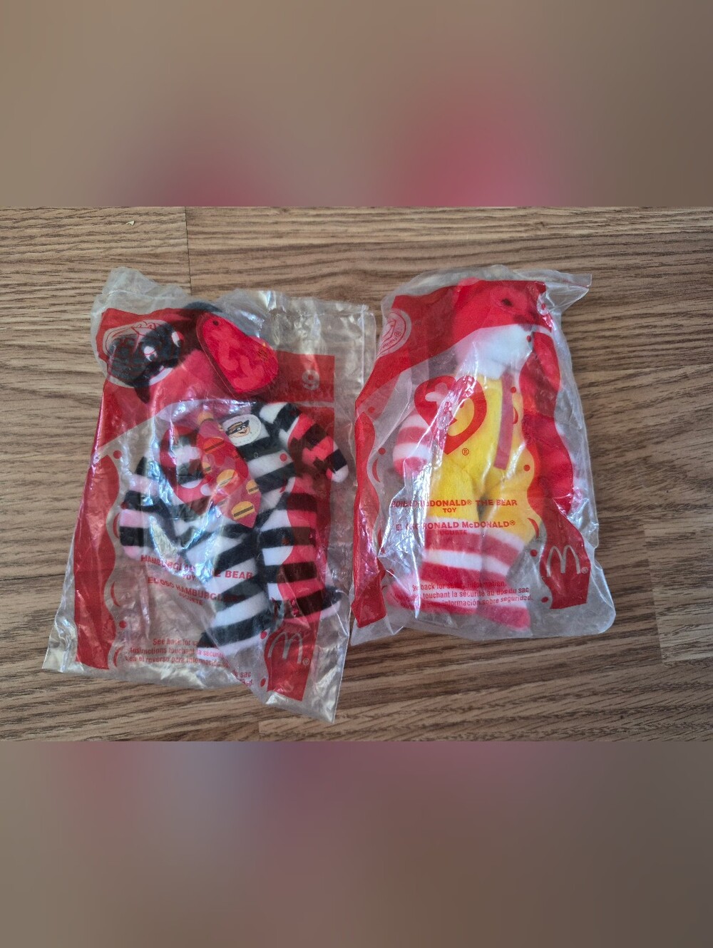 Vintage Ronald McDonald The Bear and Hamburglar The Bear Plush Toys Brand new